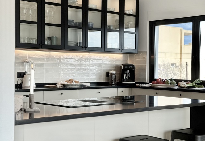 Modern kitchen with premium appliances and finishes
